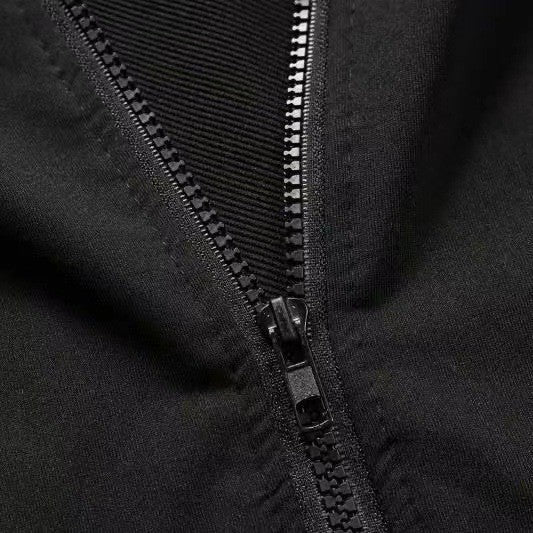 Men's Casual Heavyweight Zip-Up Hooded Jacket Solid Color Warm