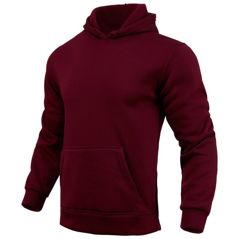 Solid Color Casual Athletic Pullover Hoodie Unisex Sweatshirt Jacket