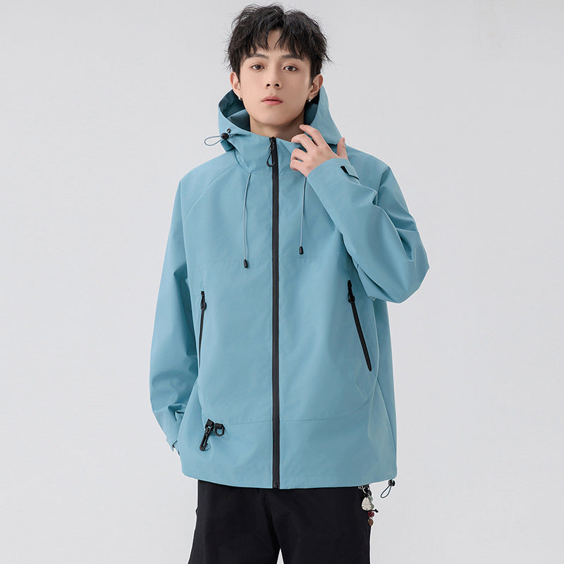Unisex Waterproof Windbreaker Jacket for Hiking and Travel - Storm Orange