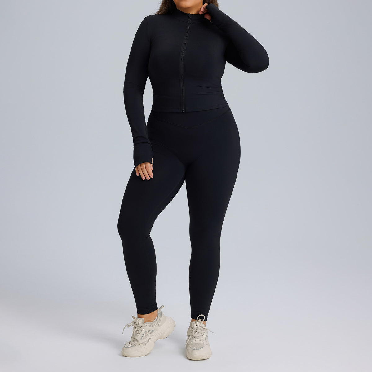 Long sleeved yoga suit set women's sportswear three piece set