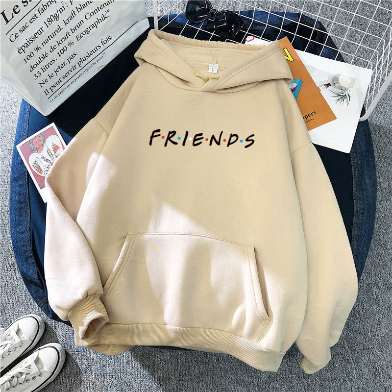 Casual Letter Print Long Sleeve Hooded Pullover Sweatshirt
