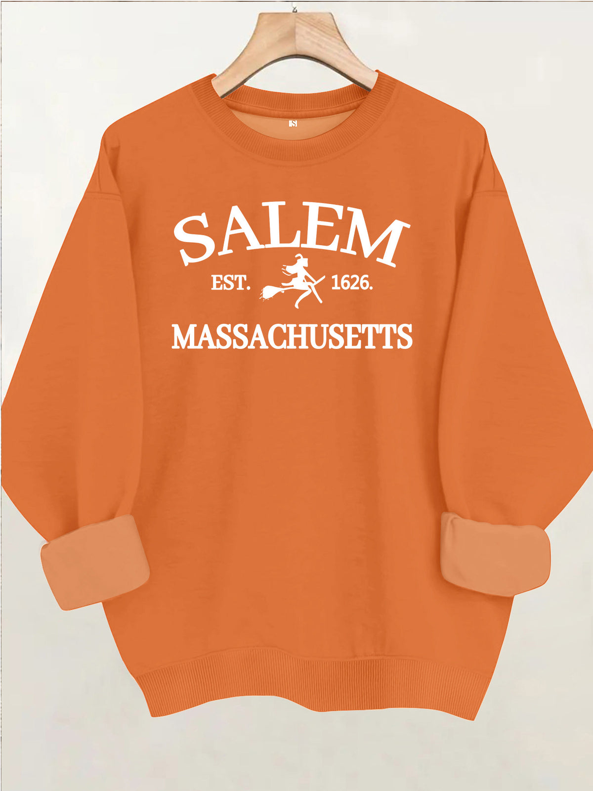 Printed round neck fleece hoodie