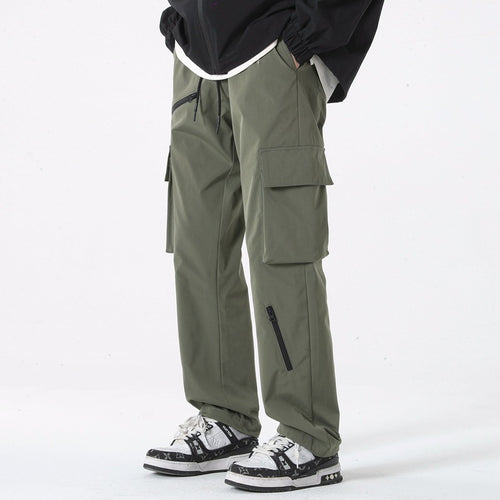 Cargo Pants Men Spring Autumn Loose Straight Leg Workwear Trousers Men's Fashion Streetwear Outdoor Casual Long Pants