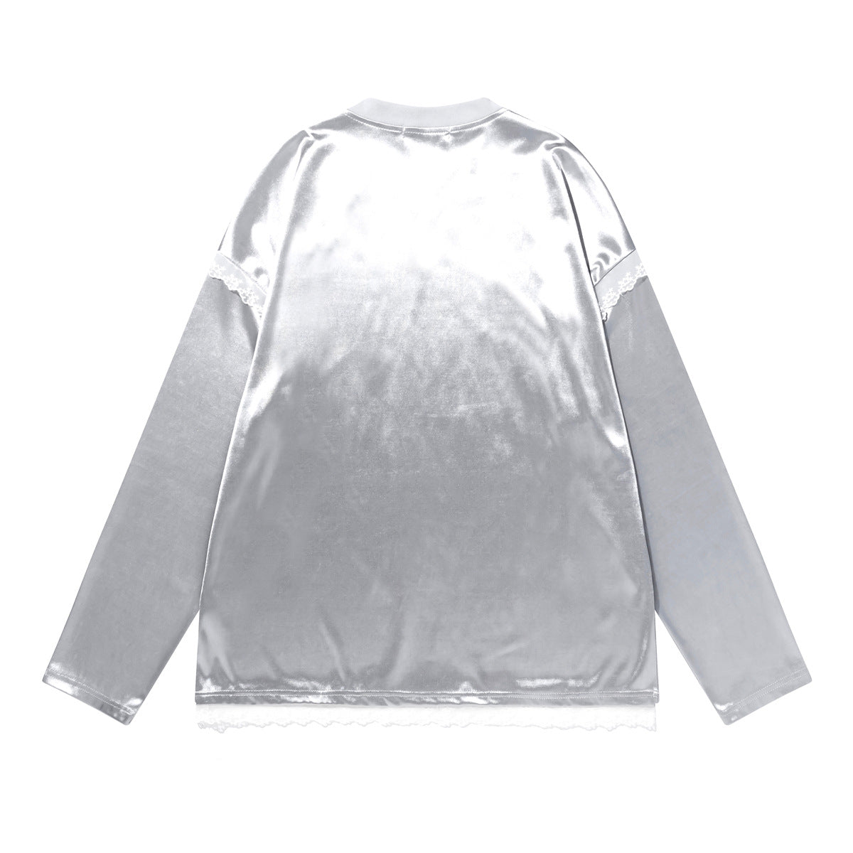 Lace patchwork design loose women's hoodie