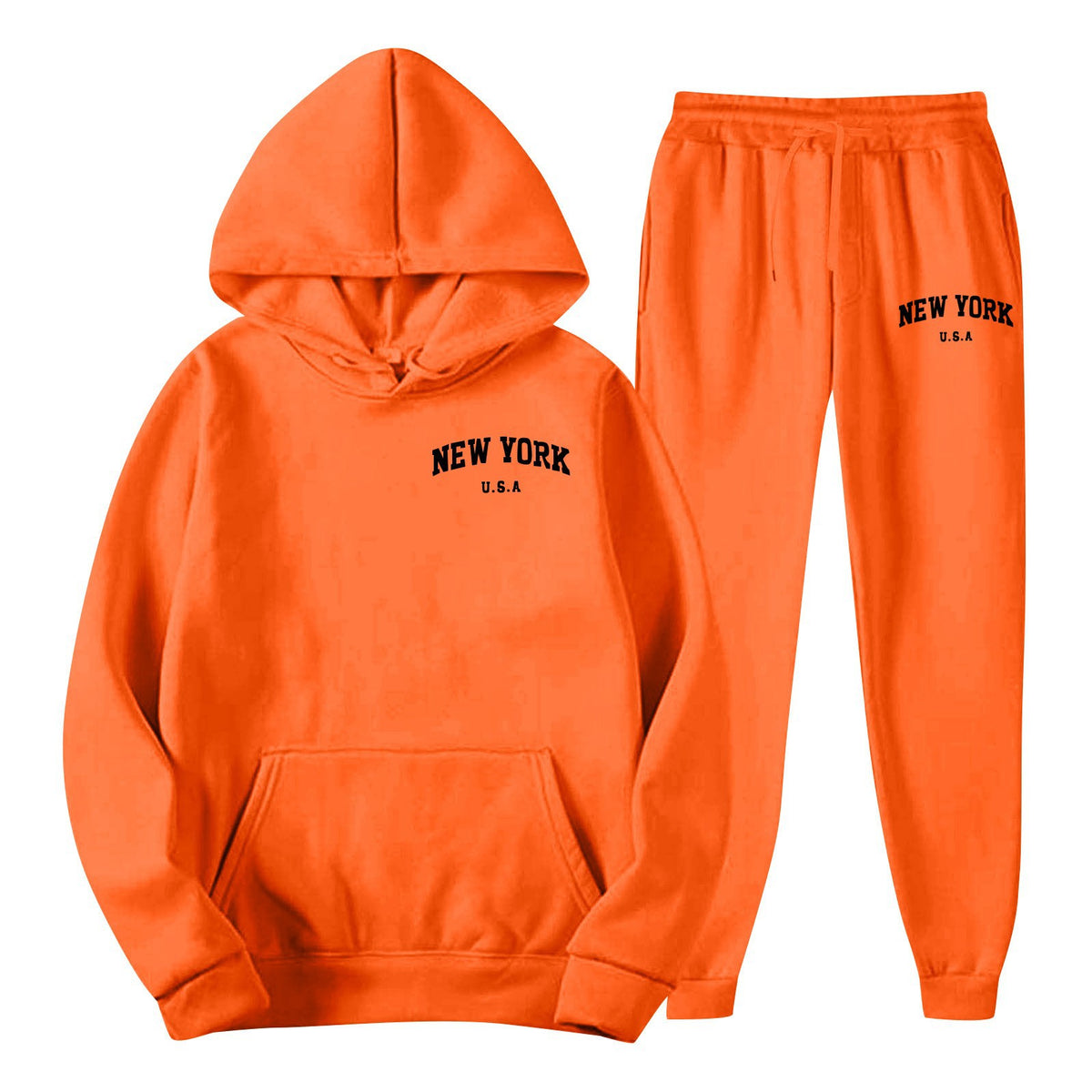 Men's Hoodie Set Solid Color Two-Piece