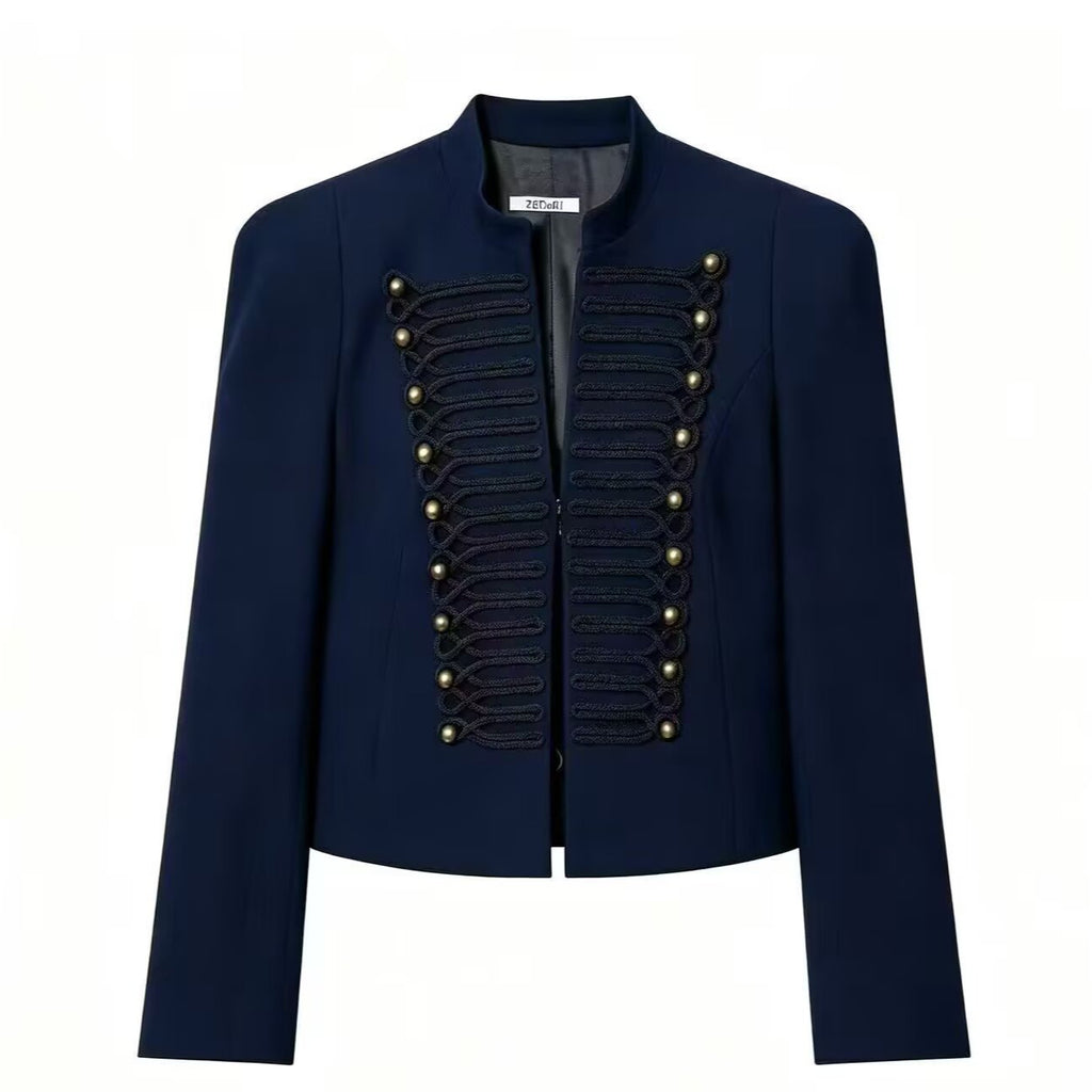 Versatile slim fit suit jacket with shoulder pads