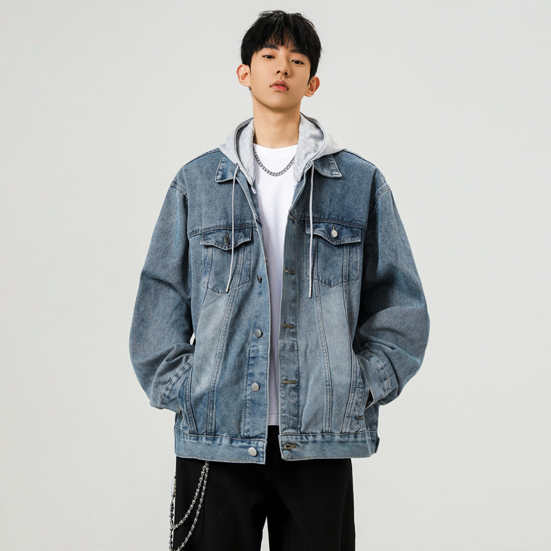 Men's  Denim Jacket Loose Fit Outerwear