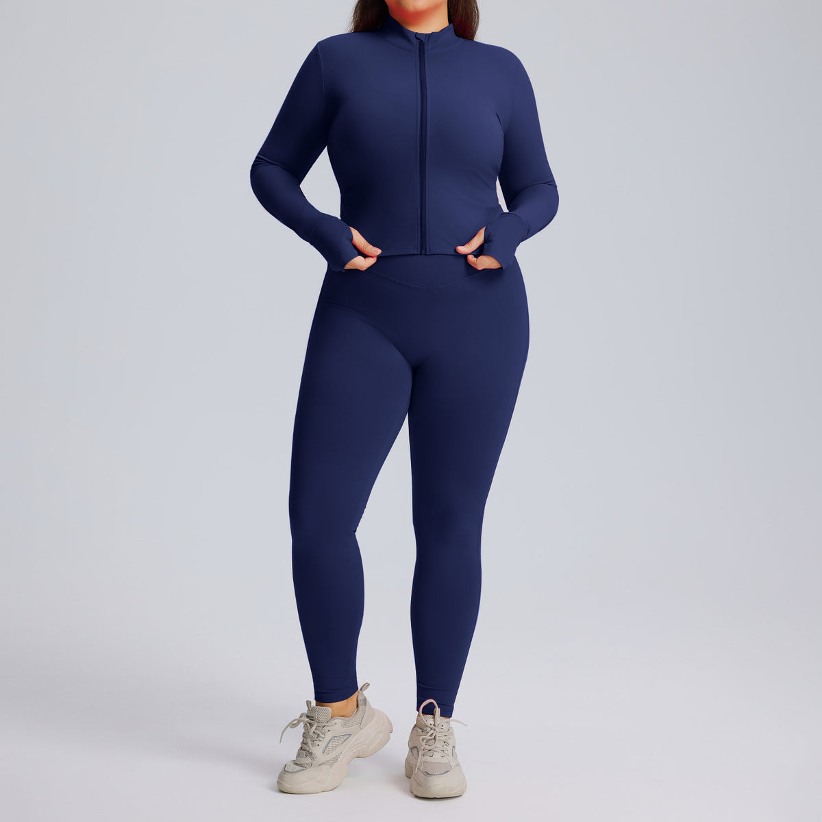 Long sleeved yoga suit set women's sportswear three piece set