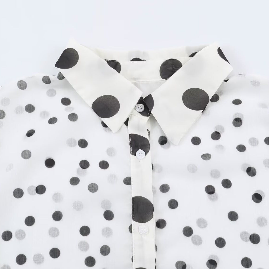 Polka dot lapel shirt