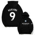 Men's Manchester City Haaland #9 Football Hoodie, Loose Fit Drop Shoulder Long Sleeve Streetwear Sweatshirt
