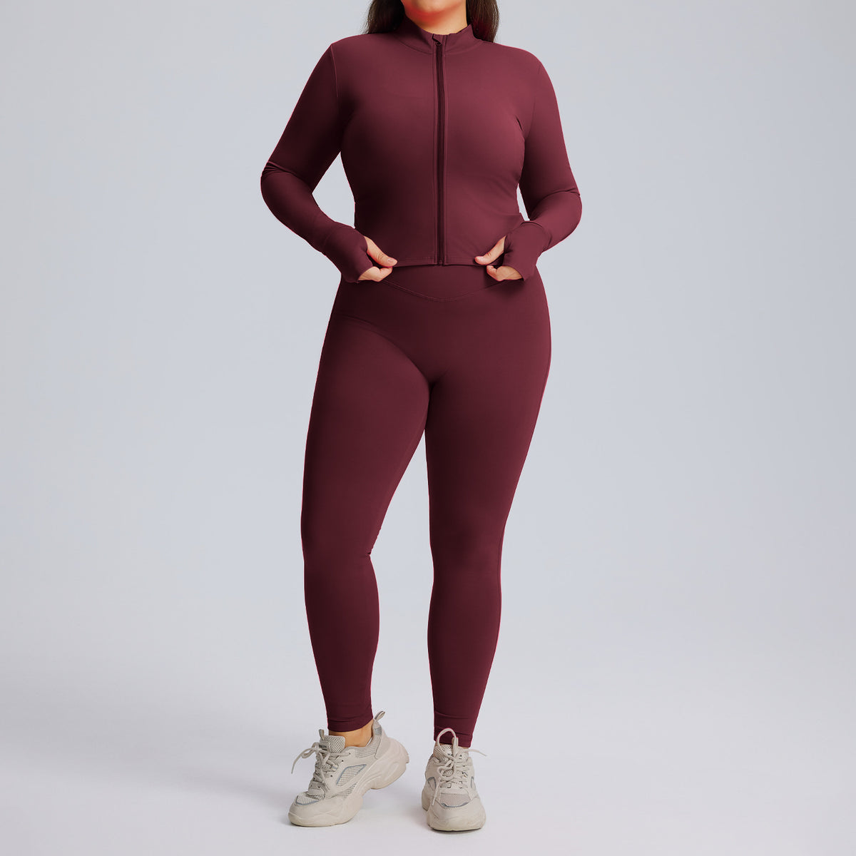 Long sleeved yoga suit set women's sportswear three piece set