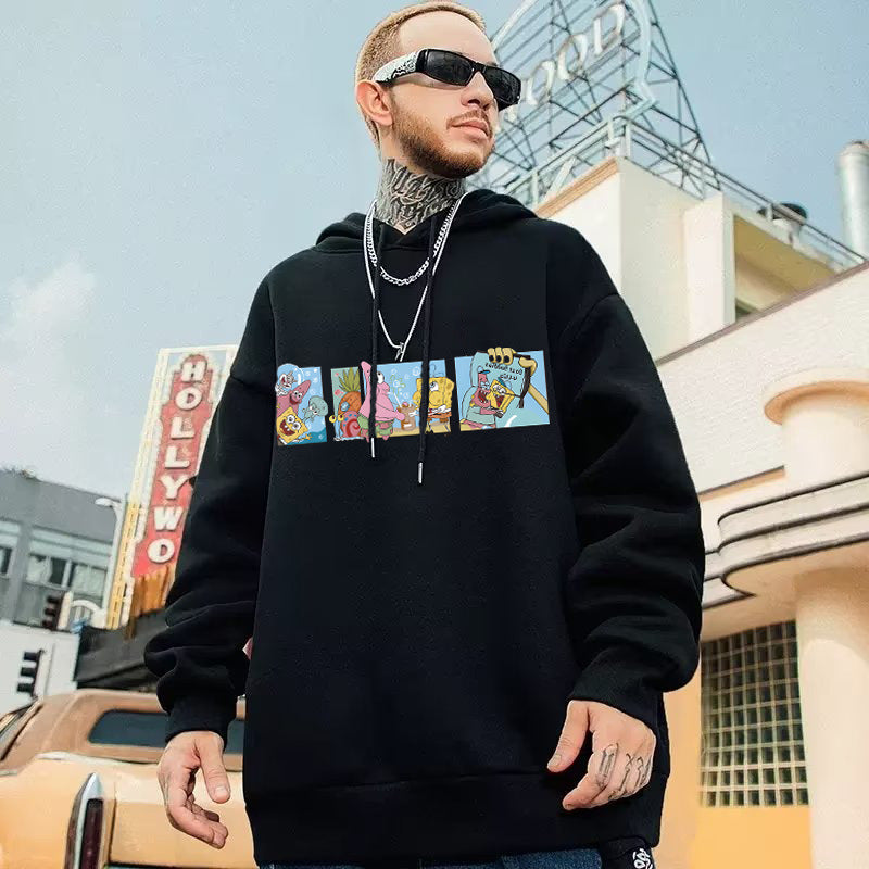 Men's  SpongeBob Graphic Long Sleeve Hooded Sweatshirt