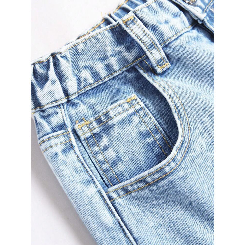 Vintage Denim Pants High-Fall Straight Loose Wide Leg Long Trousers Trendy