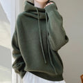 Lazy style versatile long sleeved knitted sweater for women