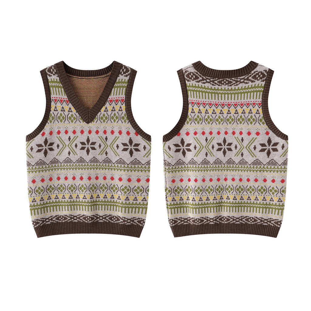 Geometric horizontal jacquard sweater