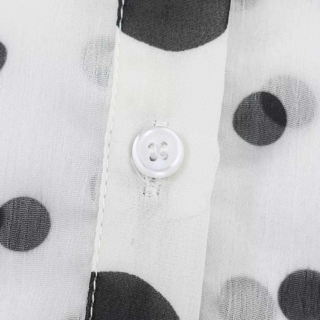 Polka dot lapel shirt
