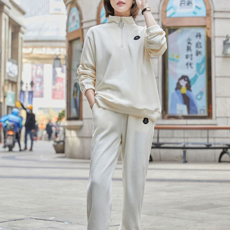 Sportswear Set for Women Spring Autumn Loose Plus Size Hoodie Casual Fashion Sweatpants Youthful Two-Piece Set