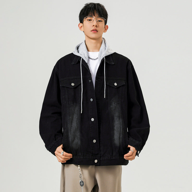 Men's  Denim Jacket Loose Fit Outerwear