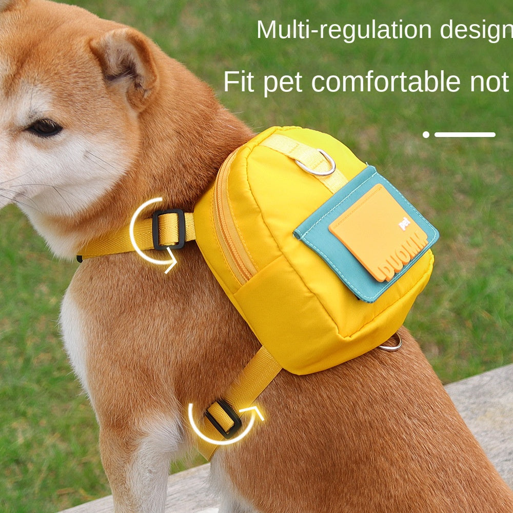 Small Dog Harness Backpack with Leash, Large Capacity Pet Walking Vest with Treat Pouch