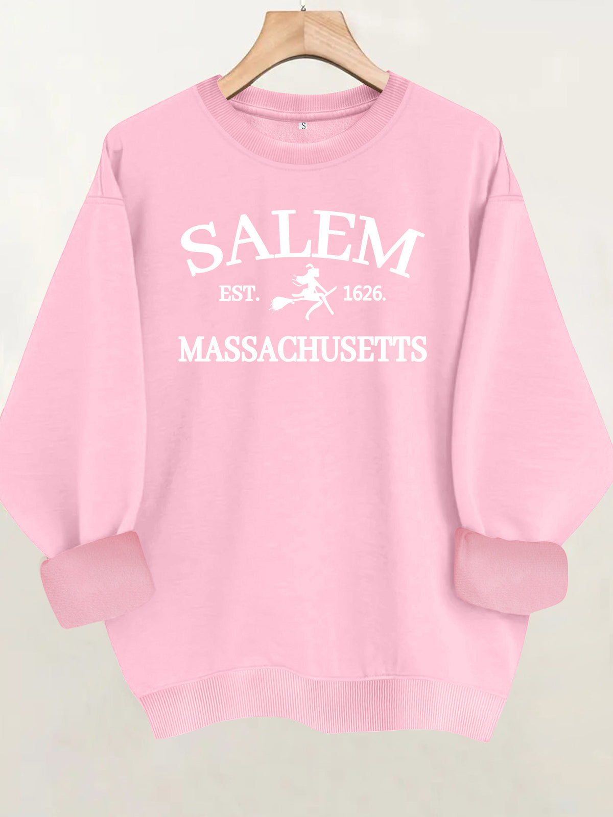 Printed round neck fleece hoodie