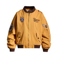 Ribbed baseball collar design jacket