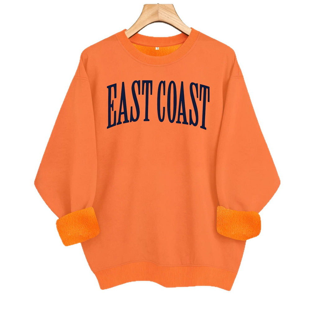 Round neck fleece hoodie