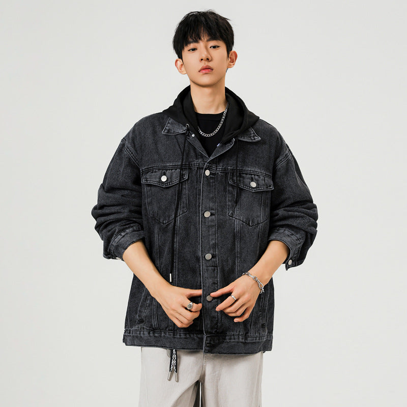 Men's  Denim Jacket Loose Fit Outerwear