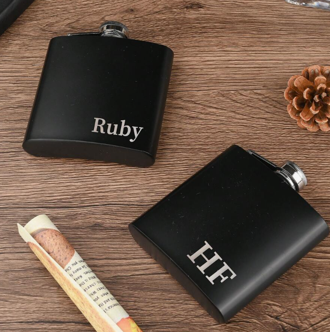 Customized, shipped within 48 hours Matte Stainless Steel Slim Flask, Portable Outdoor Pocket Liquor Bottle, Flat Alcohol Container for Camping