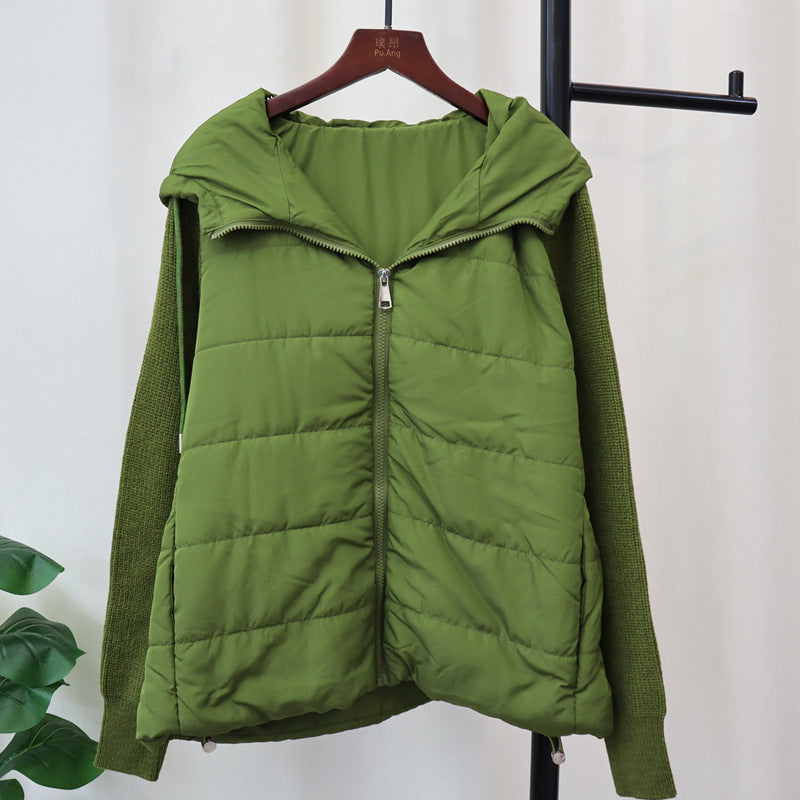 Hooded loose zipper jacket for women