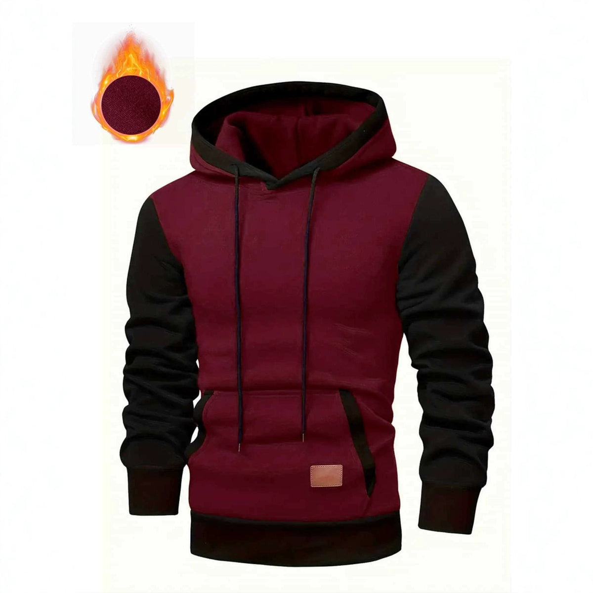 Men's Color Block Sweatshirt Jacket Casual Sporty Thick Fleece Pullover