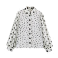 Polka dot lapel shirt