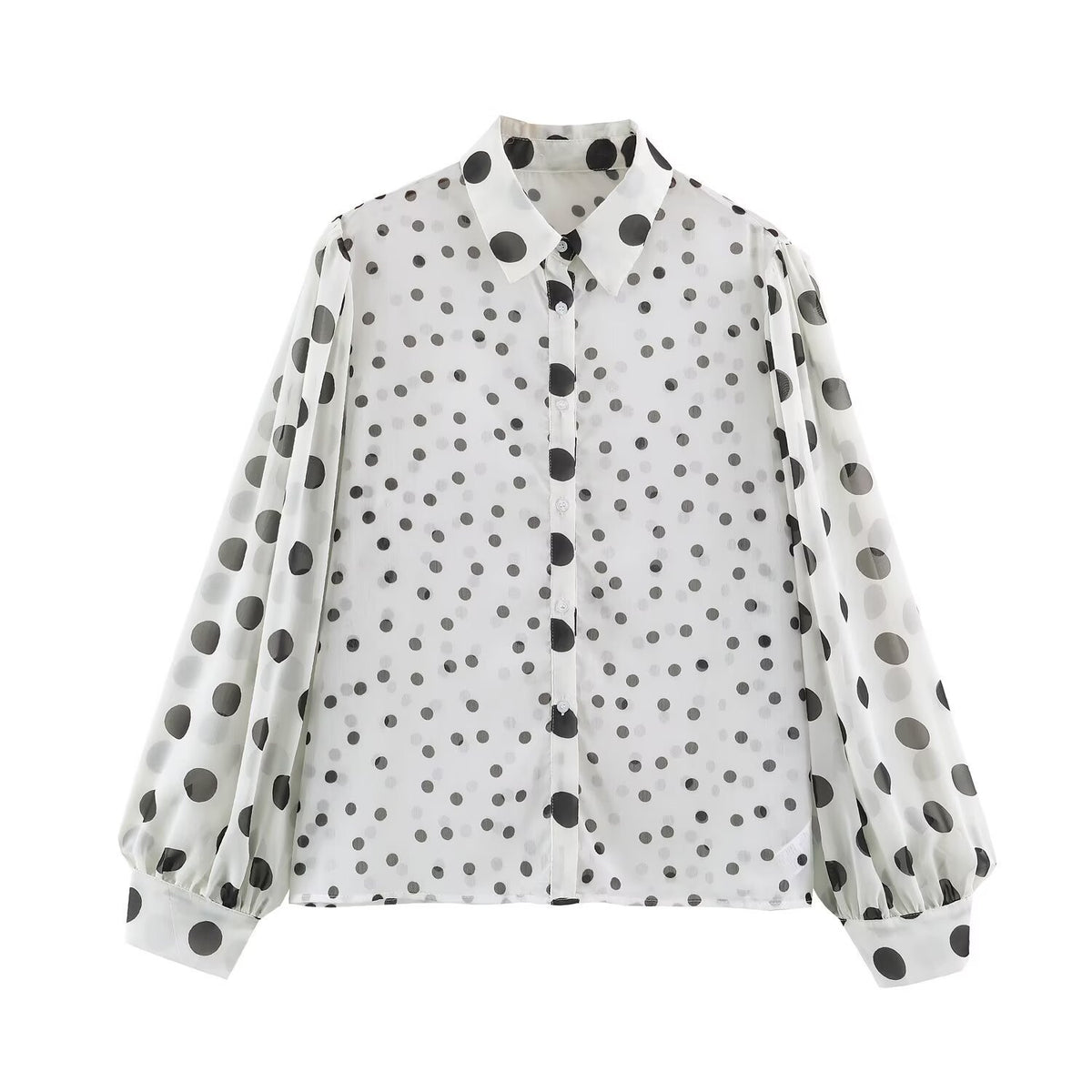 Polka dot lapel shirt