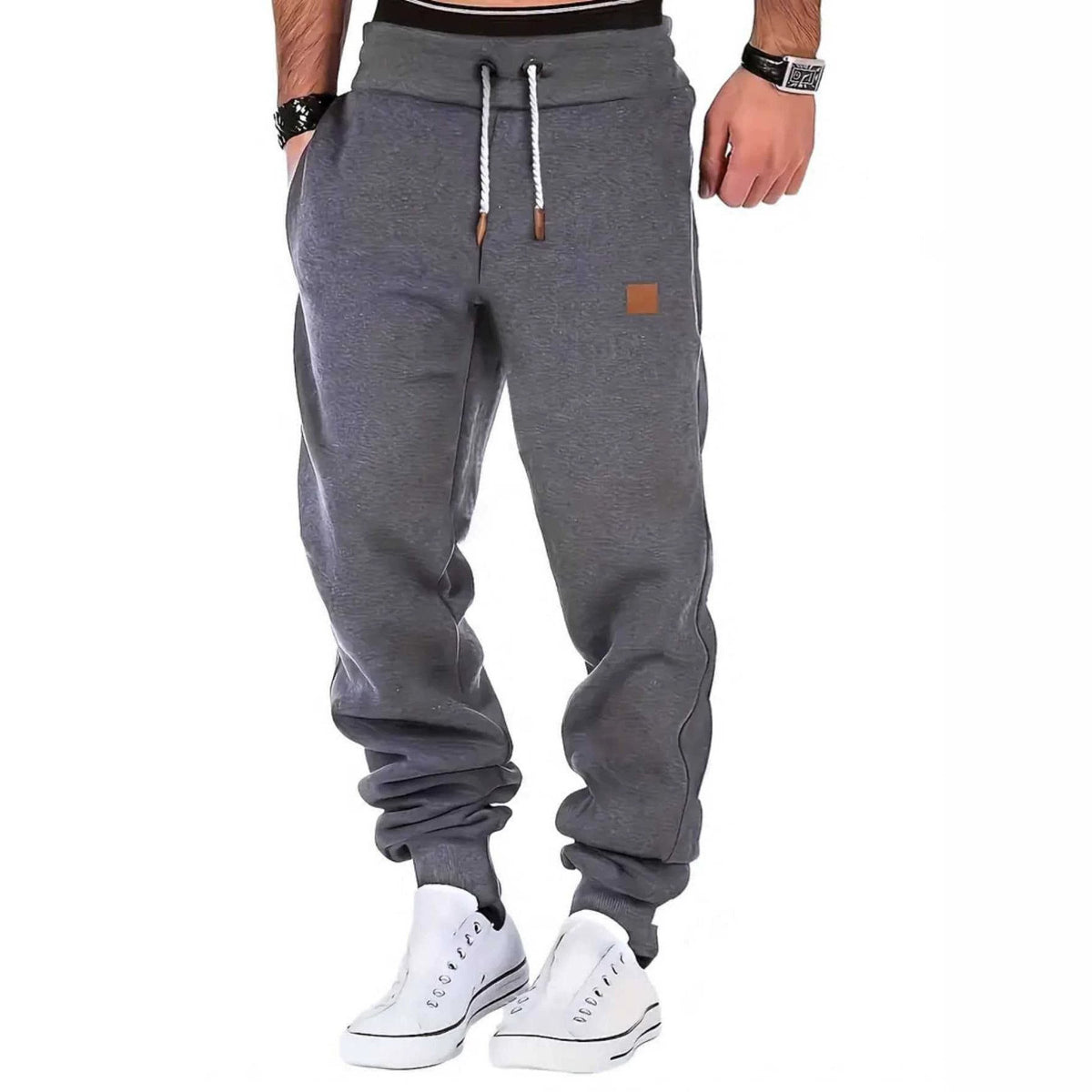 Men's Casual Sports Heavyweight Letter Print Elastic Waist Drawstring Sweatpants