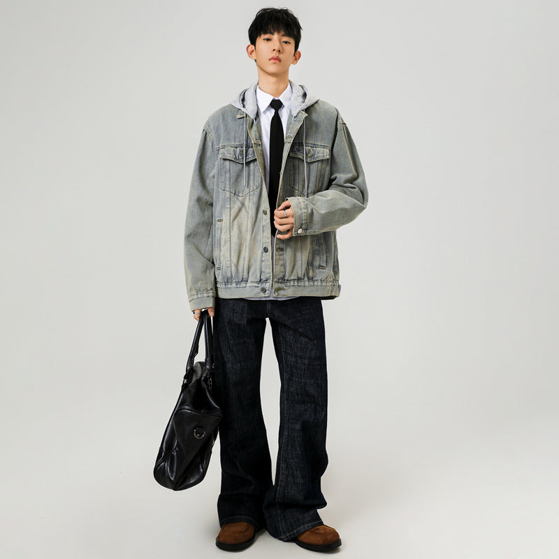 Men's  Denim Jacket Loose Fit Outerwear