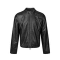 Double-Zipper Slim Fit PU Leather Short Biker Jacket for Men