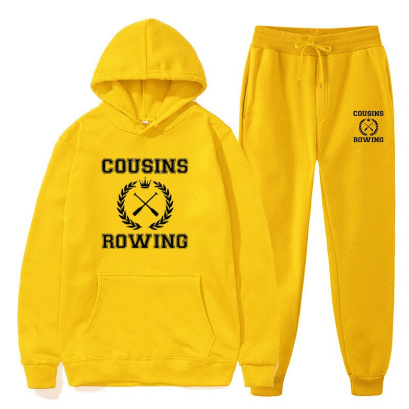 Loose Hooded Sweatshirt and Cuffed Pants Set