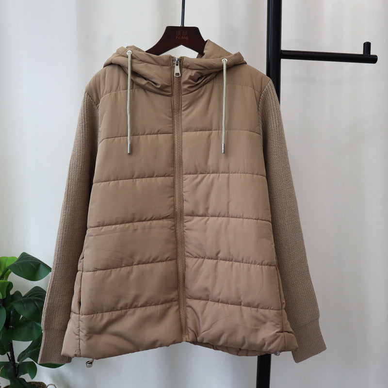 Hooded loose zipper jacket for women