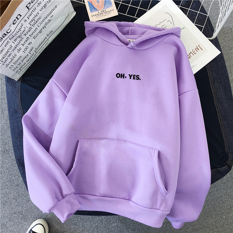 Women's Fleece-Lined Hooded Sweatshirt, Loose Fit Jacket