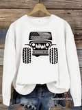 Printed loose velvet sweatshirt