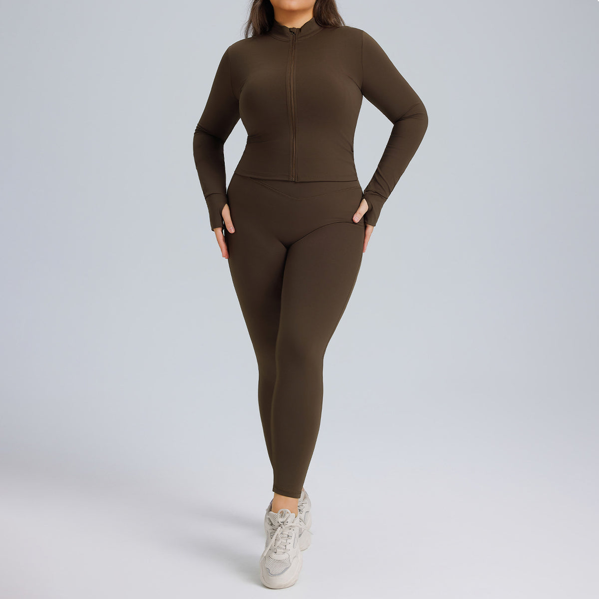 Long sleeved yoga suit set women's sportswear three piece set