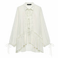 Lace Embroidered Collar Shirt