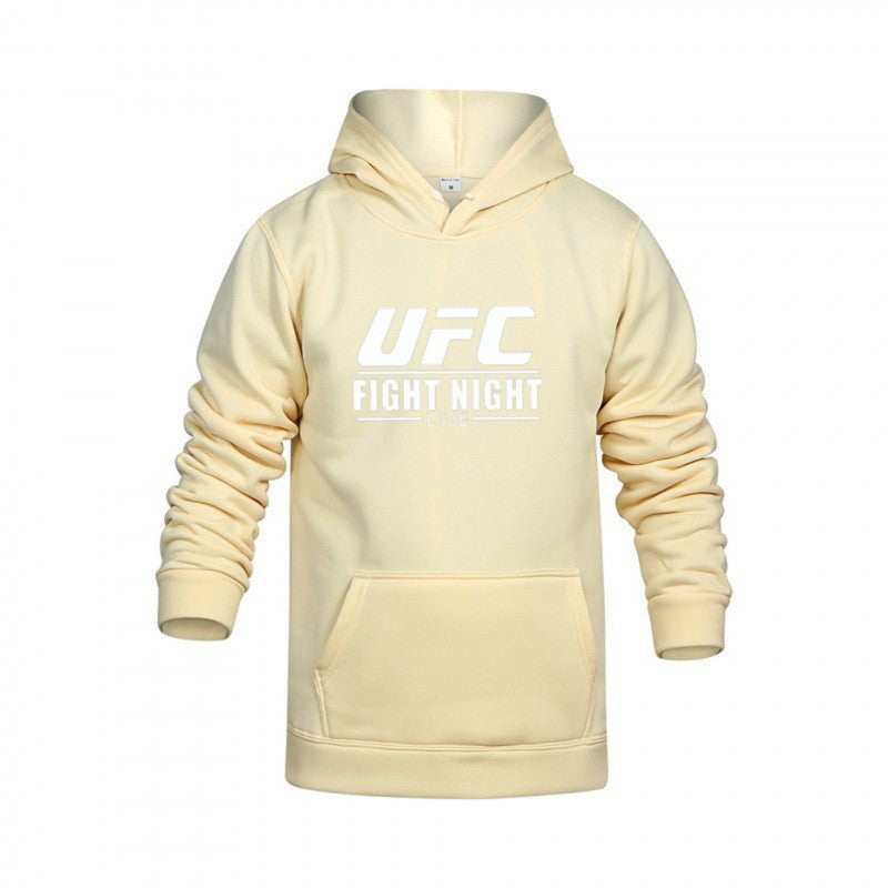 Trendy UFC Letter Print Casual Hoodie for Men, Long Sleeve,Sweatshirt