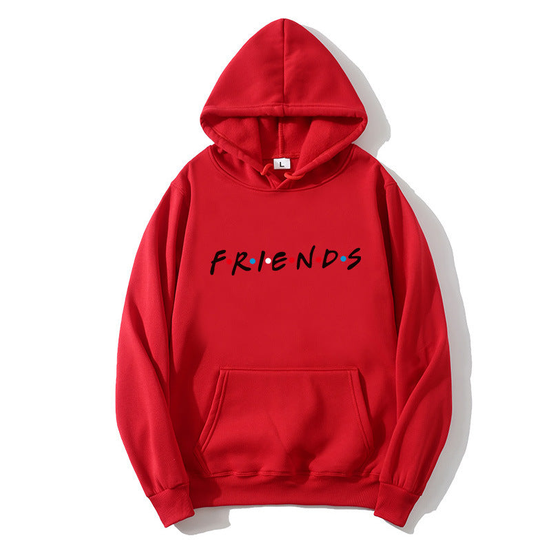 Casual Letter Print Long Sleeve Hooded Pullover Sweatshirt