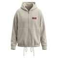 Coffee suede hooded cardigan jacket for women