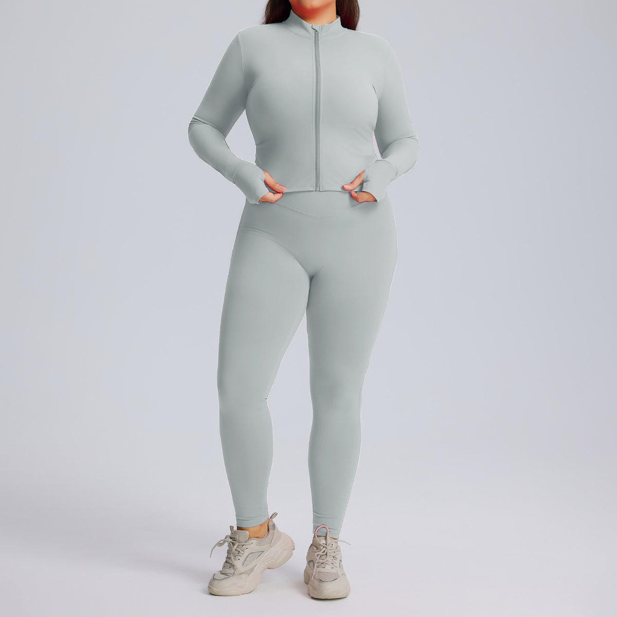 Long sleeved yoga suit set women's sportswear three piece set