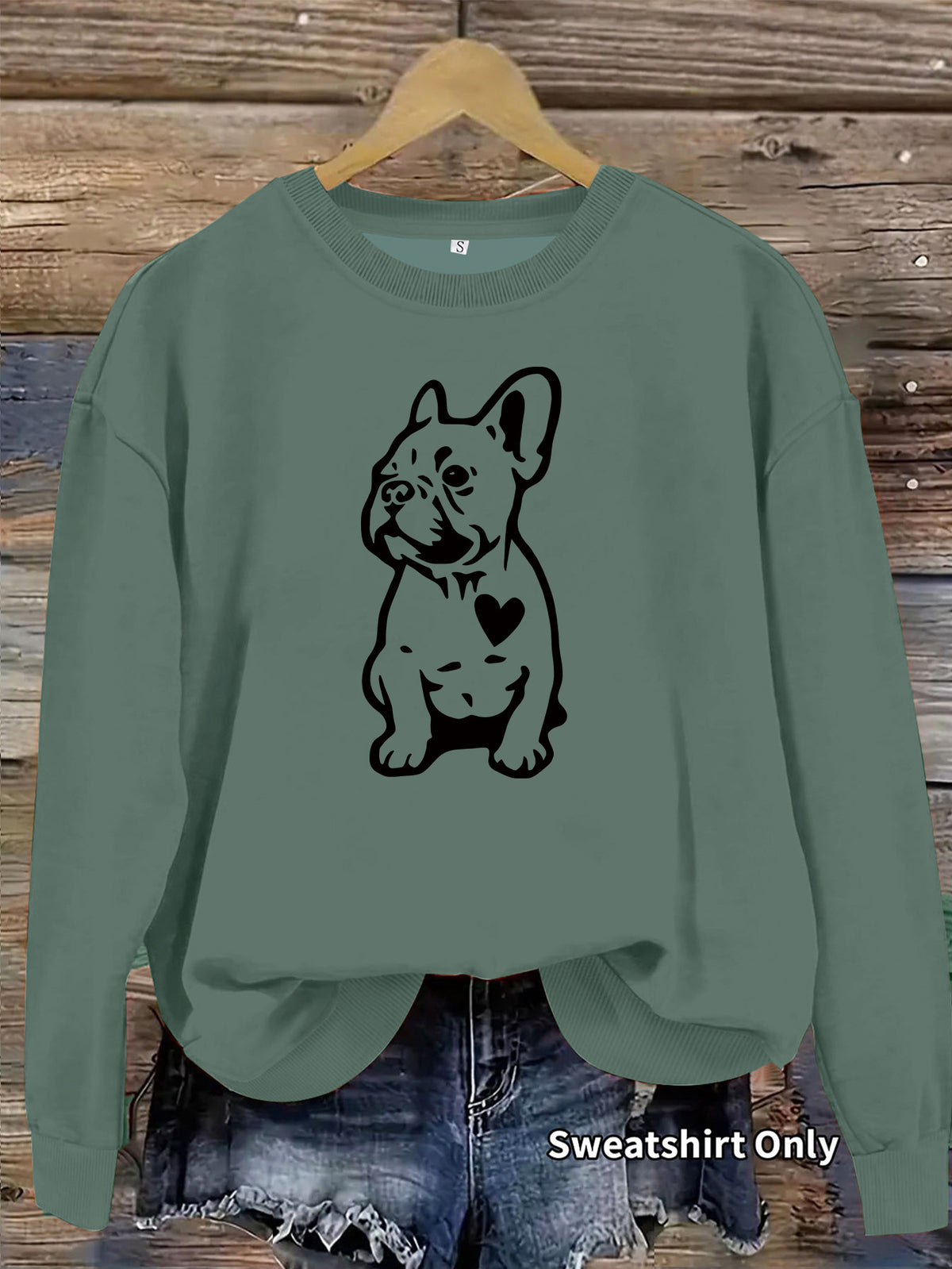 Round neck long sleeved sweatshirt