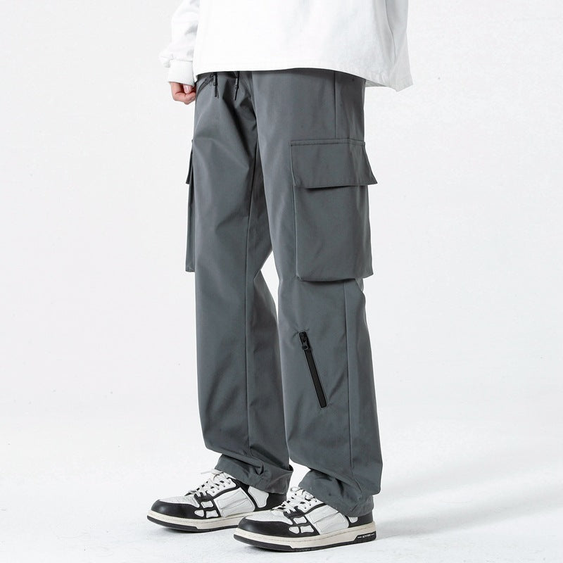 Cargo Pants Men Spring Autumn Loose Straight Leg Workwear Trousers Men's Fashion Streetwear Outdoor Casual Long Pants