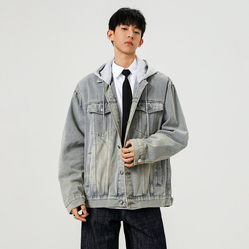 Men's  Denim Jacket Loose Fit Outerwear