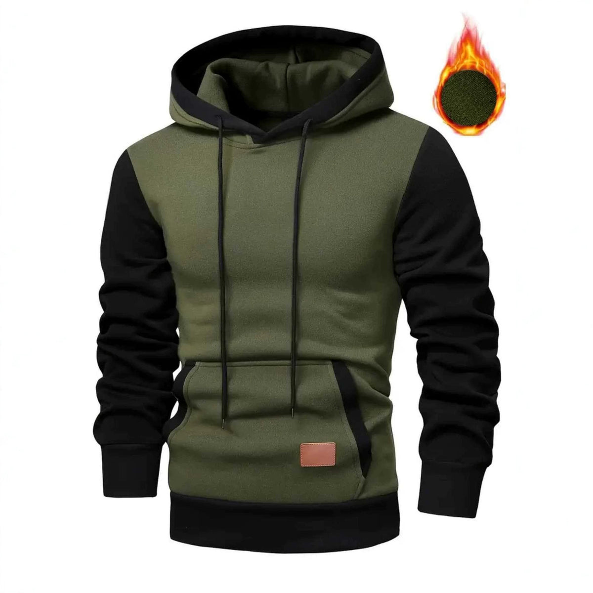 Men's Color Block Sweatshirt Jacket Casual Sporty Thick Fleece Pullover