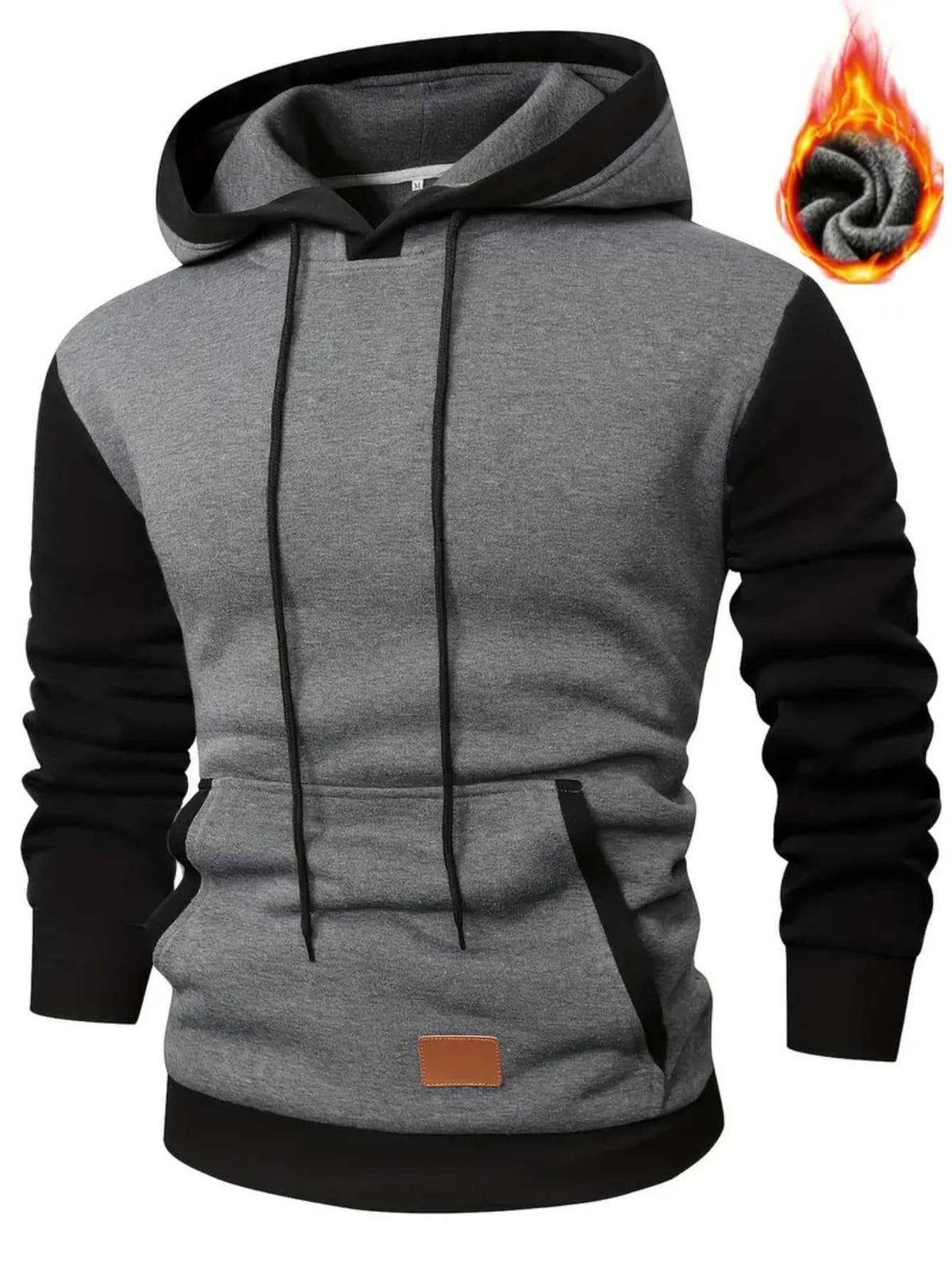 Men's Color Block Sweatshirt Jacket Casual Sporty Thick Fleece Pullover